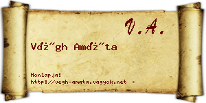 Végh Amáta névjegykártya
